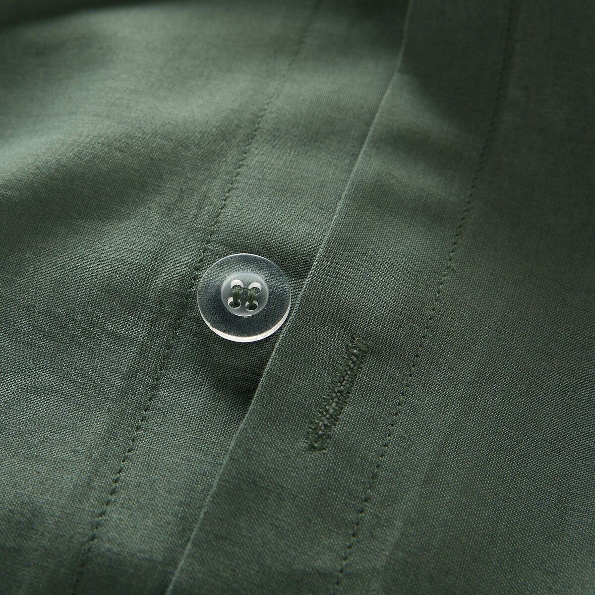 Housse de couette unie en coton, Macha - Vert forêt - 240 x 220 cm - 6