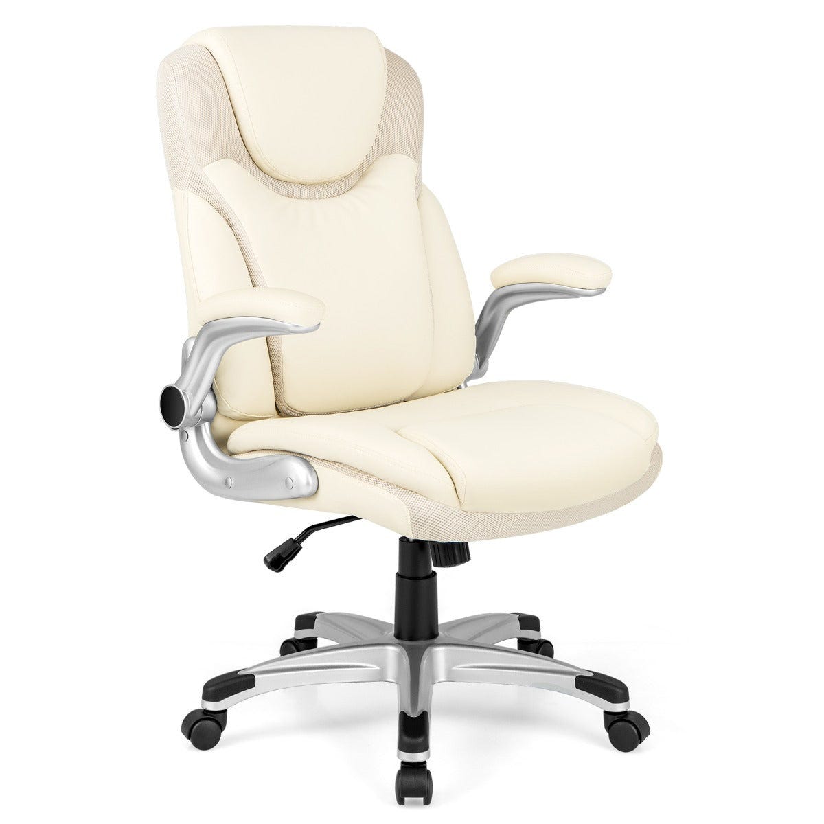 Chaise De Bureau Réglable En Largeur Avec Accoudoirs - Moderne Et Confortable (bleu)