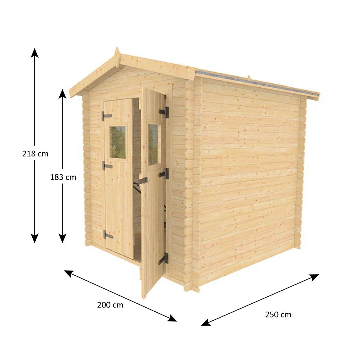 Abri de jardin - bois brut - 5 m² - 3