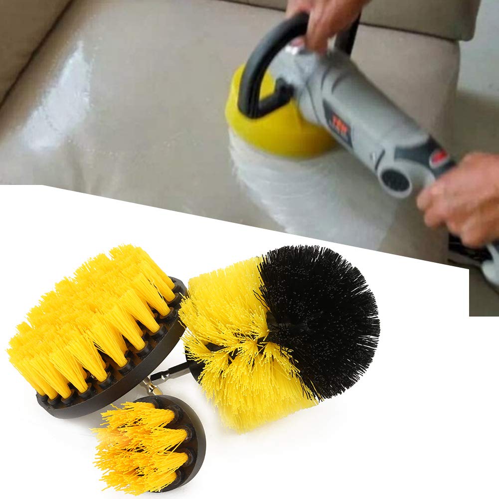 Brosse de nettoyage pour perceuse électrique, nettoyeur de joints de carrelage, 3 pièces, diamètre de 2, 3,5 et 4 pouces, nettoyage du sol de la salle - 9