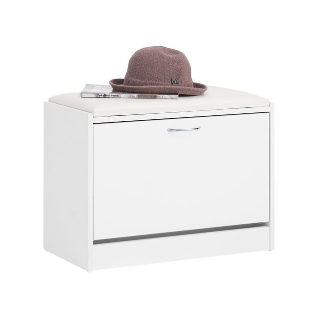 SoBuy Scarpiera Panca Scarpiera Portascarpe Con Seduta Bianco Profondità30cm FSR16-W