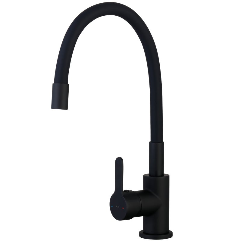 Mémory czarny bateria zlewozmywakowa z elastycznym wężem z pamięcią kształtu