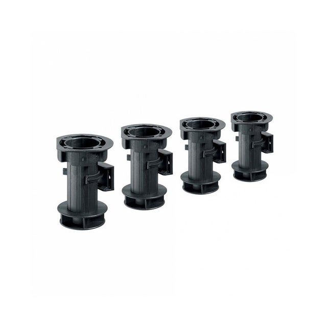 Lot de 4 Pieds de caisson réglables - noir - H100mm
