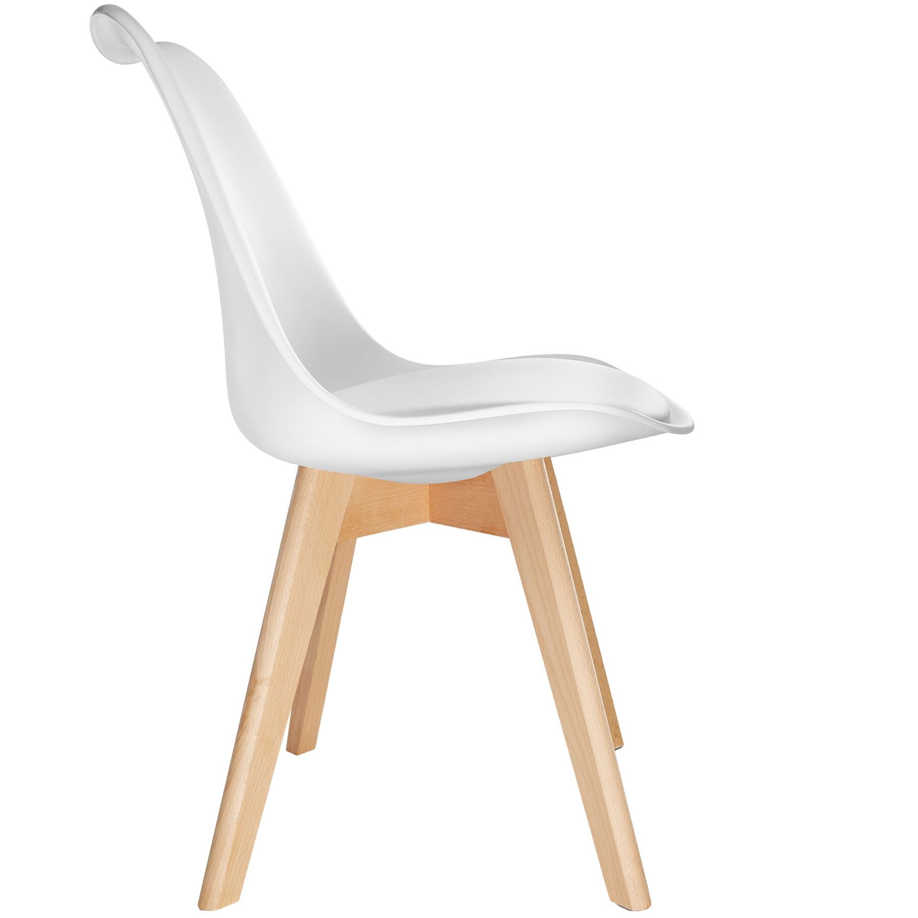 Lot de 4 chaises de salle à manger en polypropylène style scandinave forme ergonomique TECTAKE - 3