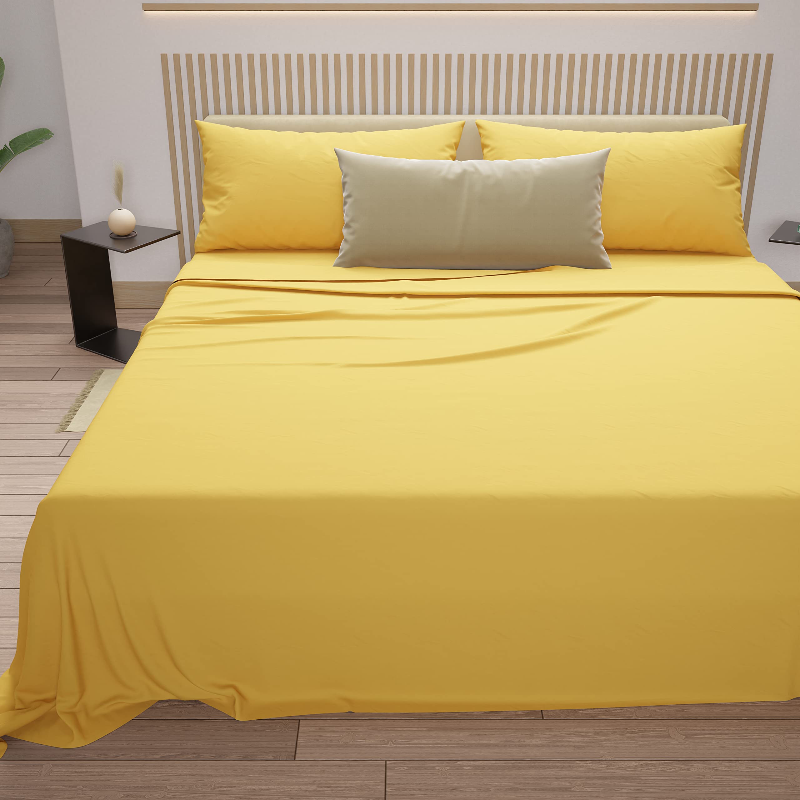 Sfoothome Lenzuola Con Angoli California King Size – 2 Pezzi, 100% Microfibra 1500 Fili, Nero