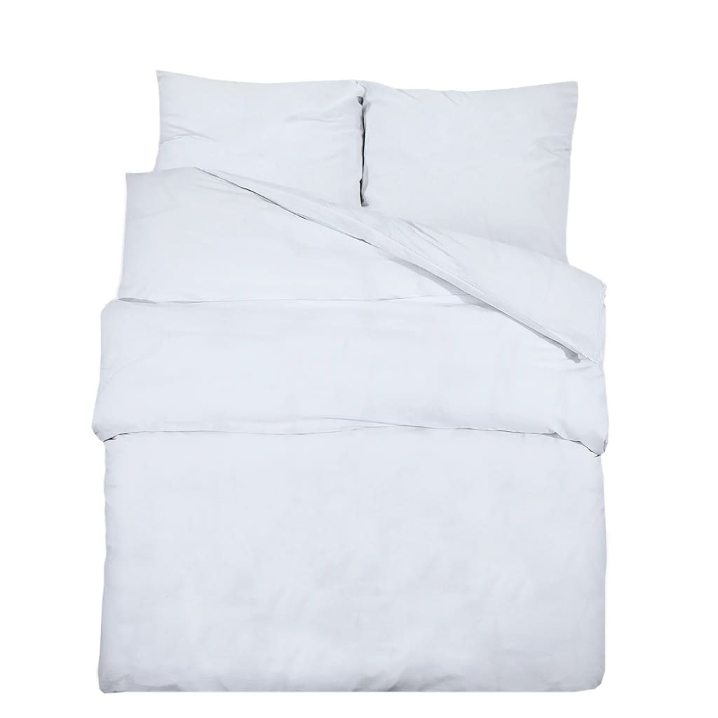 Ensemble de housse de couette Blanc 240x220 cm Coton vidaXL - 2