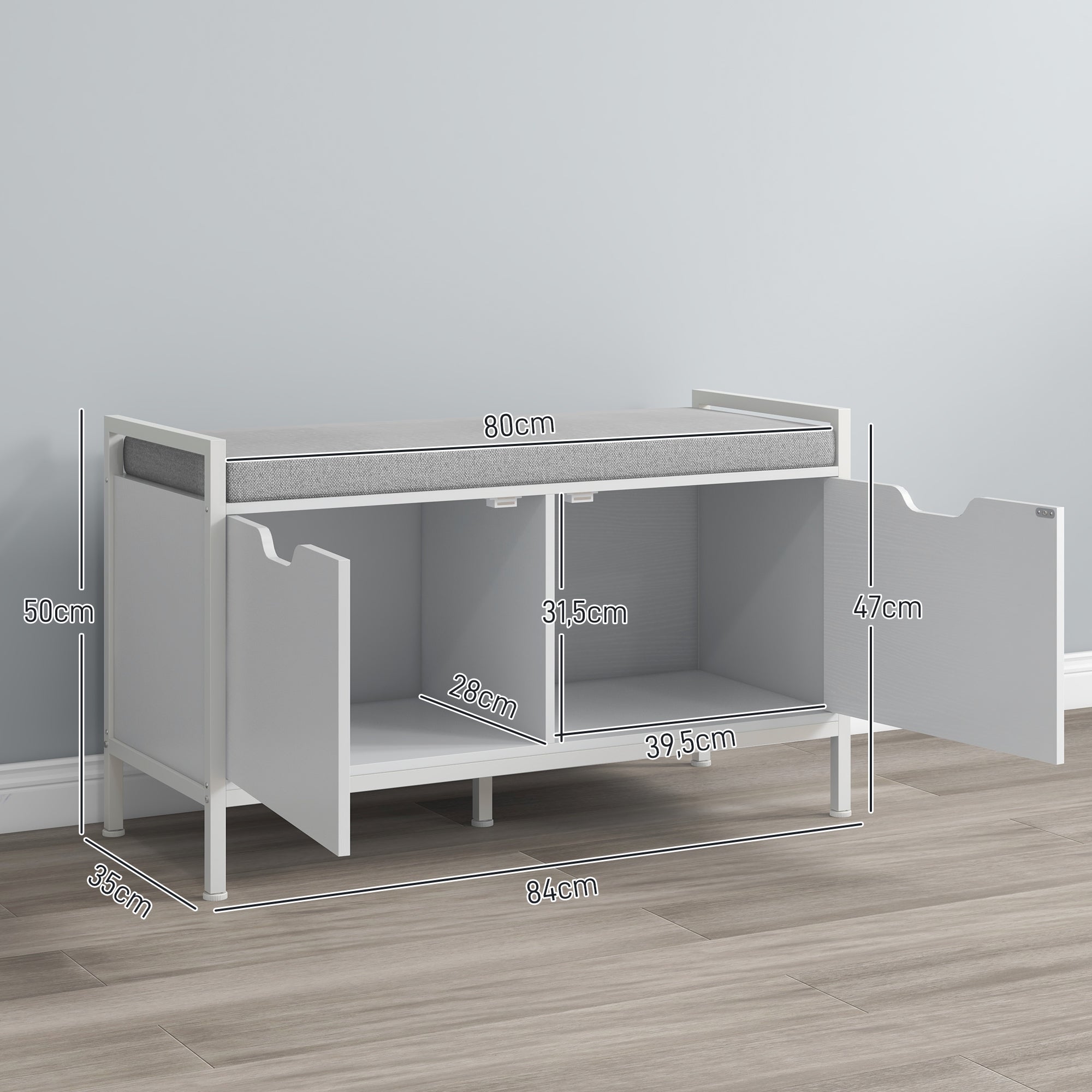 Banc à chaussures aggloméré 2 places HOMCOM - 3