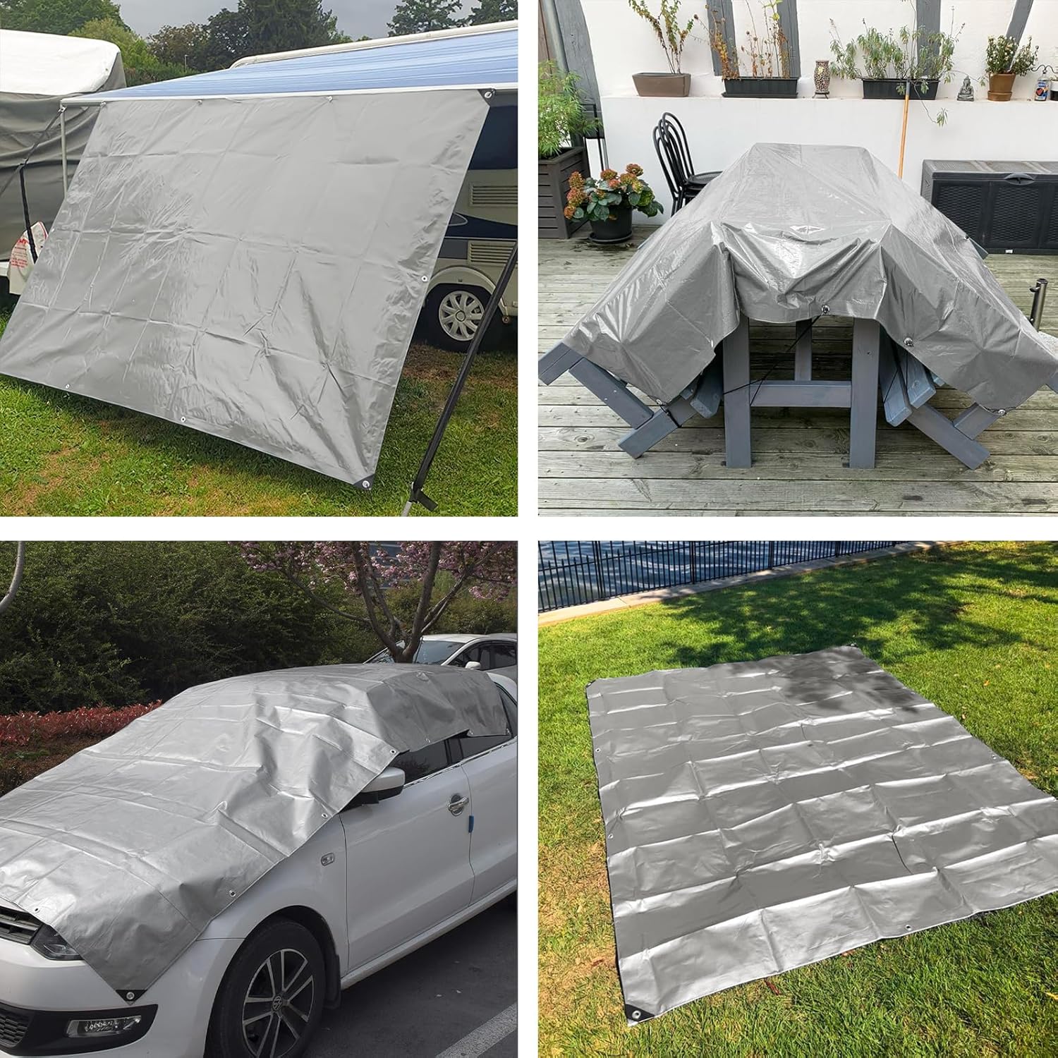 Bâche Imperméable, Bâche de Protection en Polyéthylène, UV Résistant Bache Camion, Pergola, Serre, Baches Imperméables pour Exterieur, Jardin, Tonnell - 5