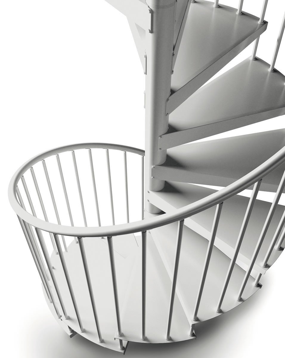 Escalera de caracol interior metálica. Altura máx. 272cm Ø110cm.Blanco ...