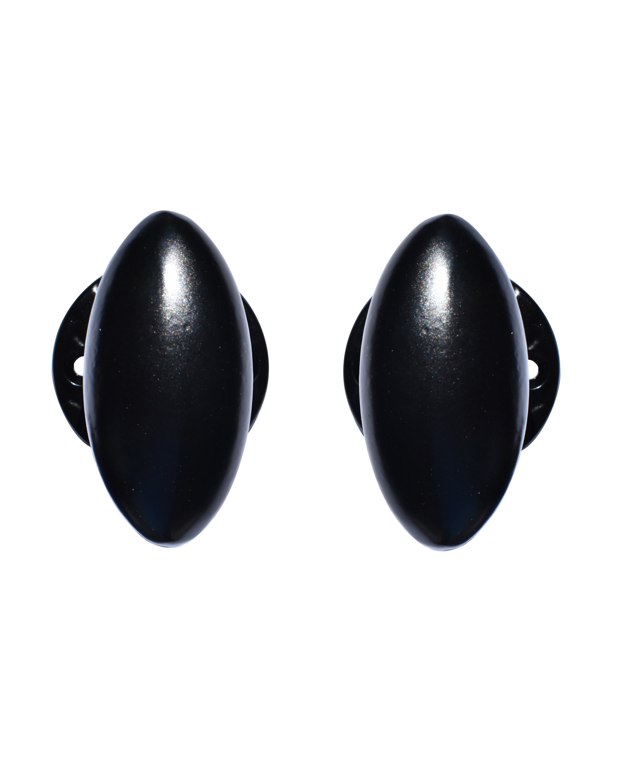 Poignée de porte ovale alu noir sur rosace | Leroy Merlin