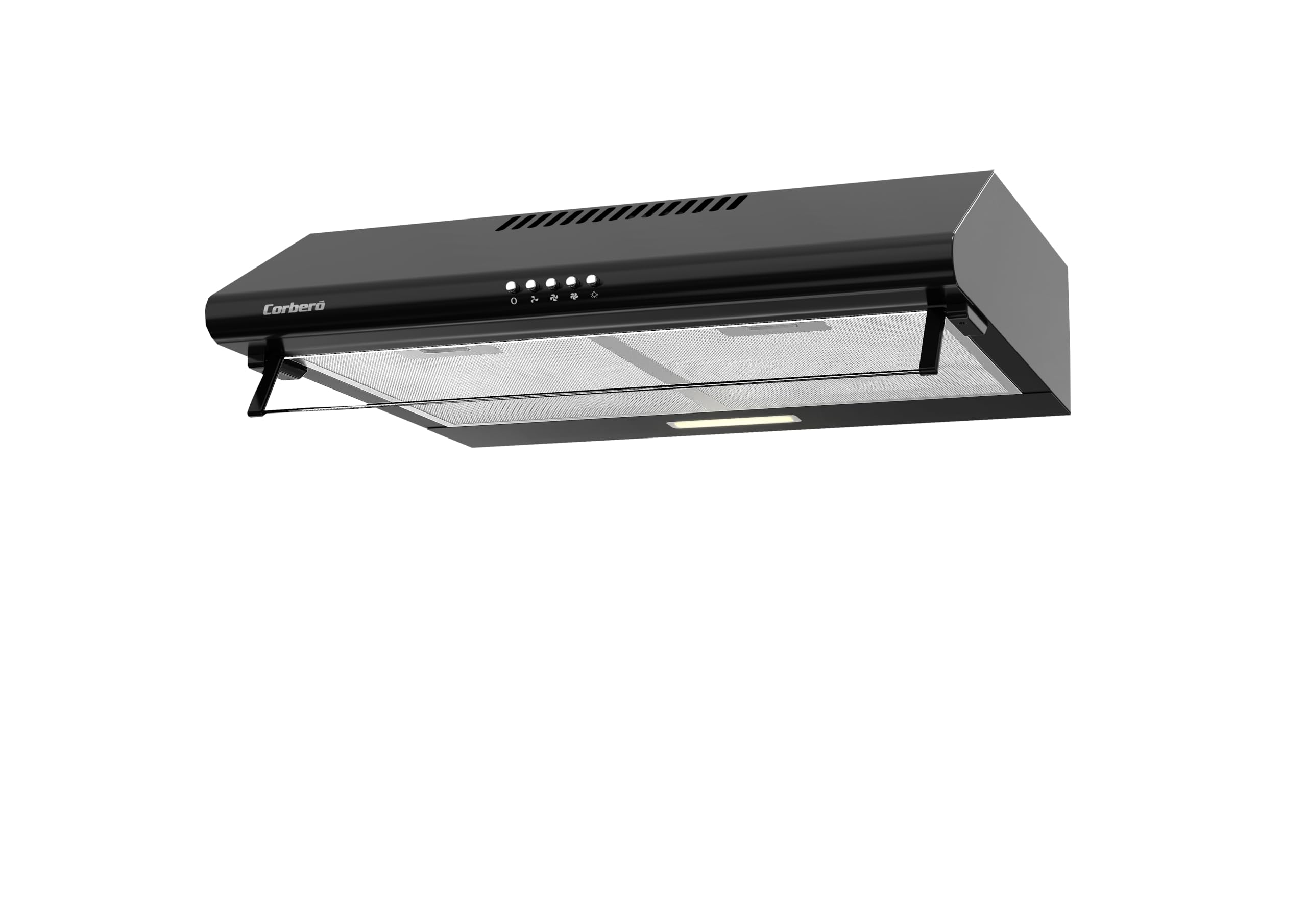 Corberó Corberó, Campana Convencional Selati640b, 60 Cm, 400 M3/H, 3 Velocidades, 2 Filtros Aluminio, D, Negro Aluminio, Leroy Merlin