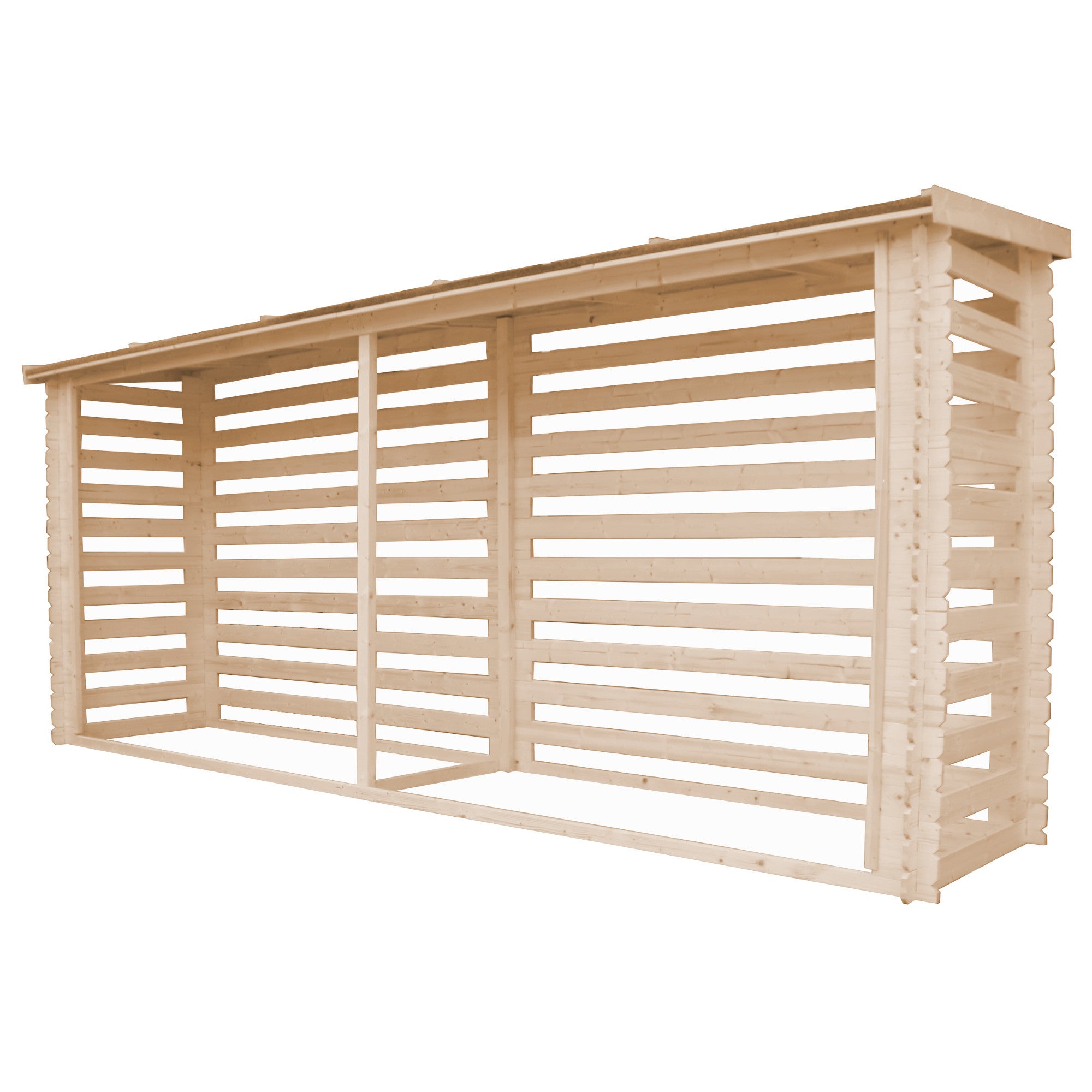 Abri à bûches -l112xL450xH199 cm/ 4m2 - Abri De Stockage Du Bois et range bûches extérieur - TIMBELA M203 - 2