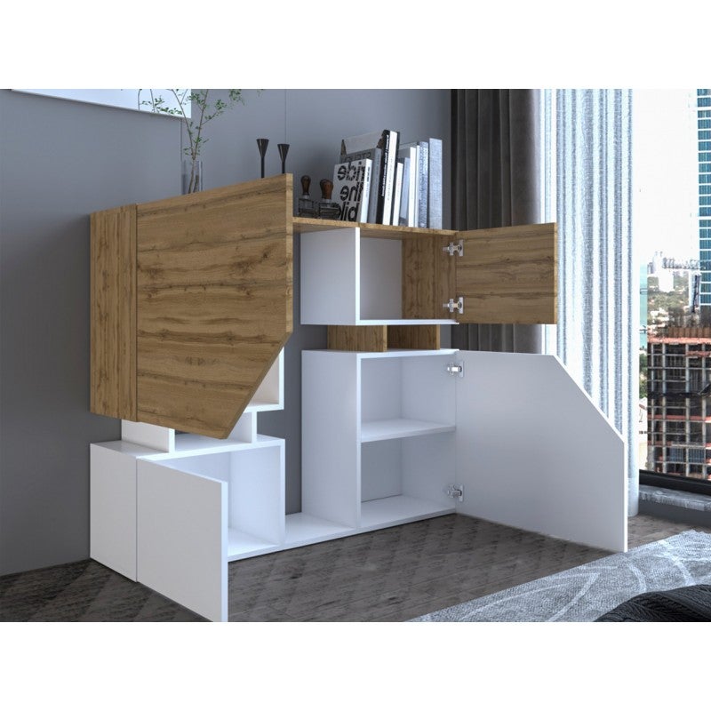 Commode Nesezi avec 4 portes Gris - 2