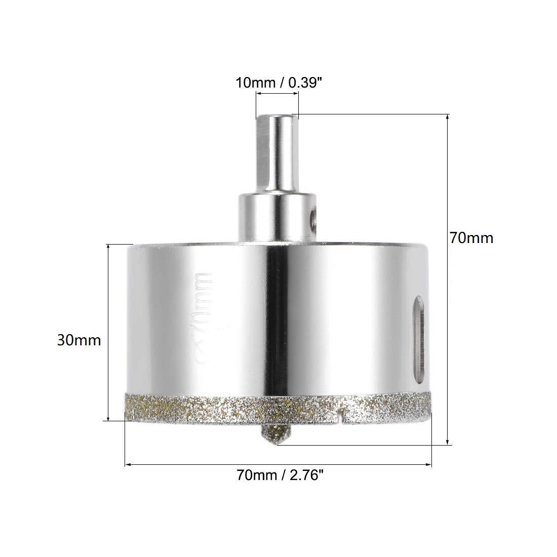 Foret diamanté de 70 mm avec guide central, scie cloche pour carrelage à revêtement de surface pour couper le verre, le carrelage, la céramique - 3