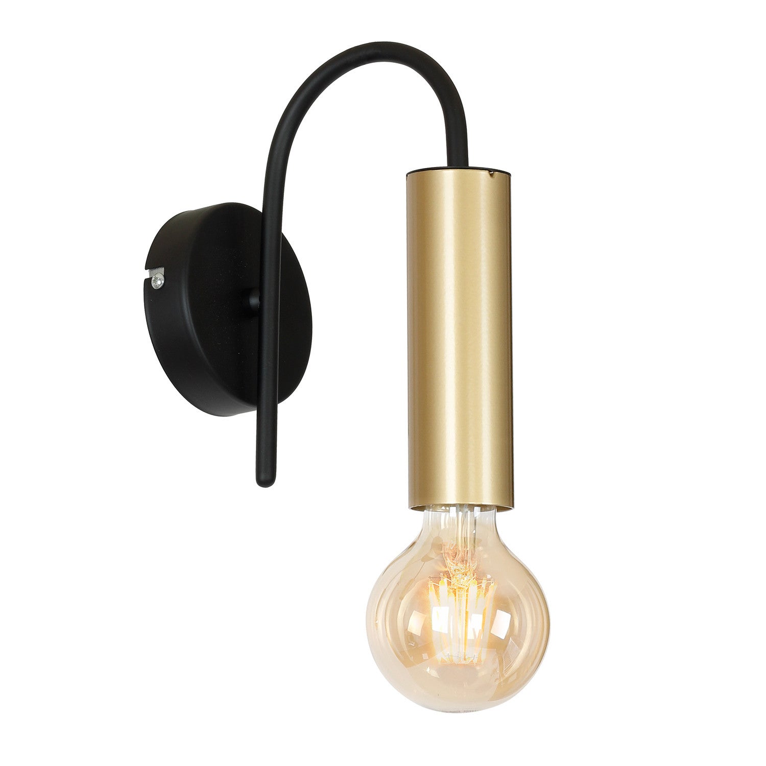 Kinkiet ścienny Loppe czarny mat-złoty mat 1xE27x15W styl minimalistyczny wym: 21 x 10 x 17 cm metal IP20 Luminex