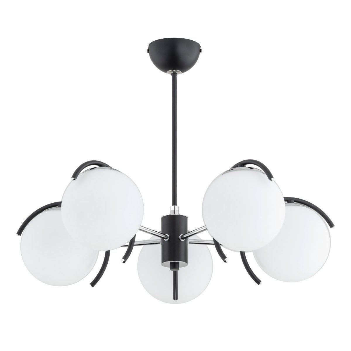 Lampa wisząca Avista czarno-biała 5xE14x10W wym: 48 x 60 x 60 cm szkło Alfa