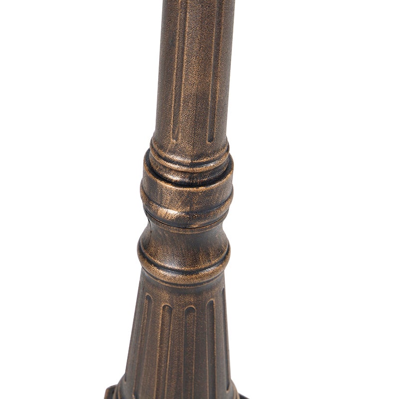Qazqa classic-antique lanterne extérieure pour jardin - Capital - doré/laiton, max. 15w, e27, 216cm, IP44, à 3 lumières - 8