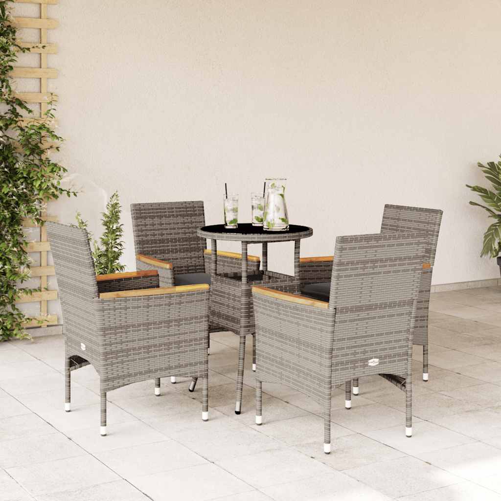 5-cz. zestaw mebli ogrodowych z poduszkami, szary, polirattan vidaXL