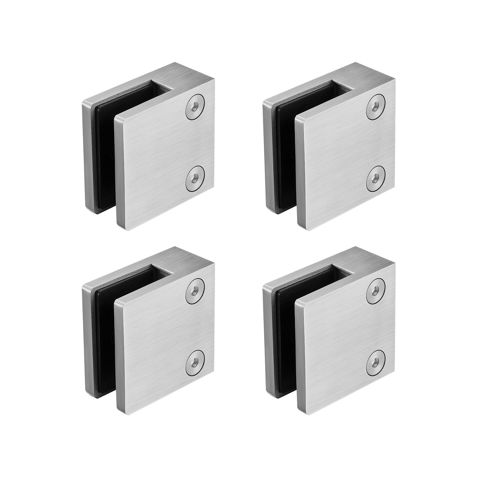 8 Morsetti Vetro Acciaio Inox 304 - Regolabili Per Ringhiere E Scale, Per Vetri Spessi 8-10mm