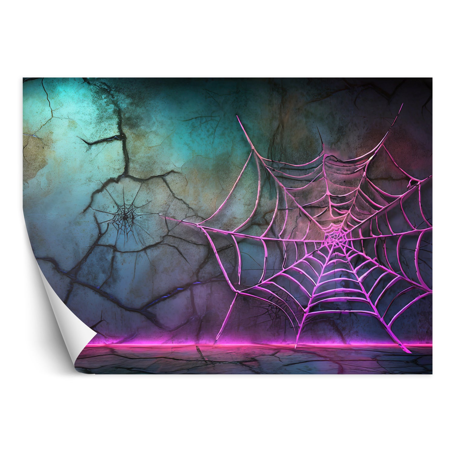 Fototapeta, Pajęczyna neonowa abstrakcja 150x105