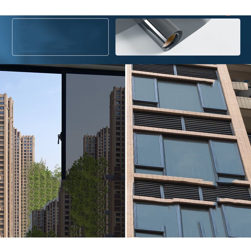 Película autoadesiva de privacidade para janela, película de isolamento transparente unidirecional, 40 CM * 2 M, prata dupla face - 3