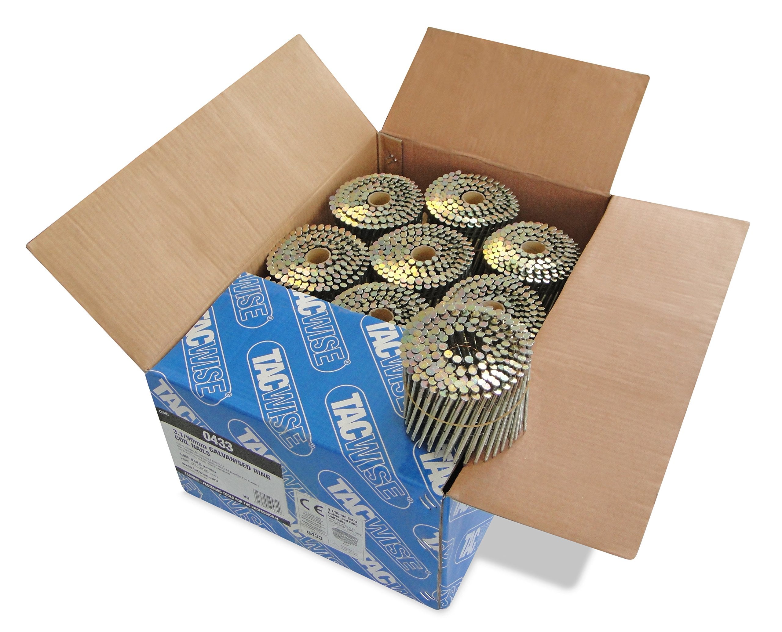 Chiodatrice Pneumatica Tacwise GCN70V - Professionale A Bobina Piatta, Chiodi 40-70mm, Per Edilizia E Pallet