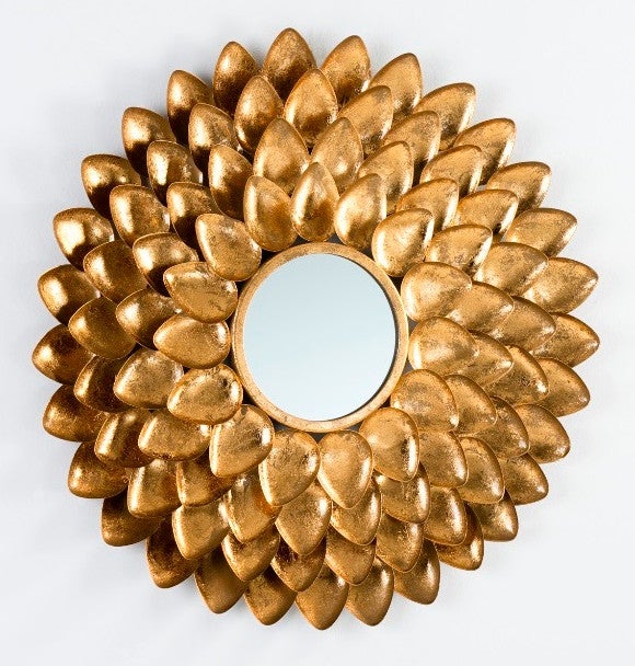 Espejo de pared redondo de metal dorado y cristal cailly d 73 cm