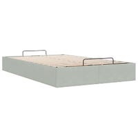 Cadre de lit ottoman avec matelas gris clair 120x190 cm velours | Leroy Merlin Cadre de lit ottoman avec matelas gris clair 120x190 cm velours | Leroy Merlin