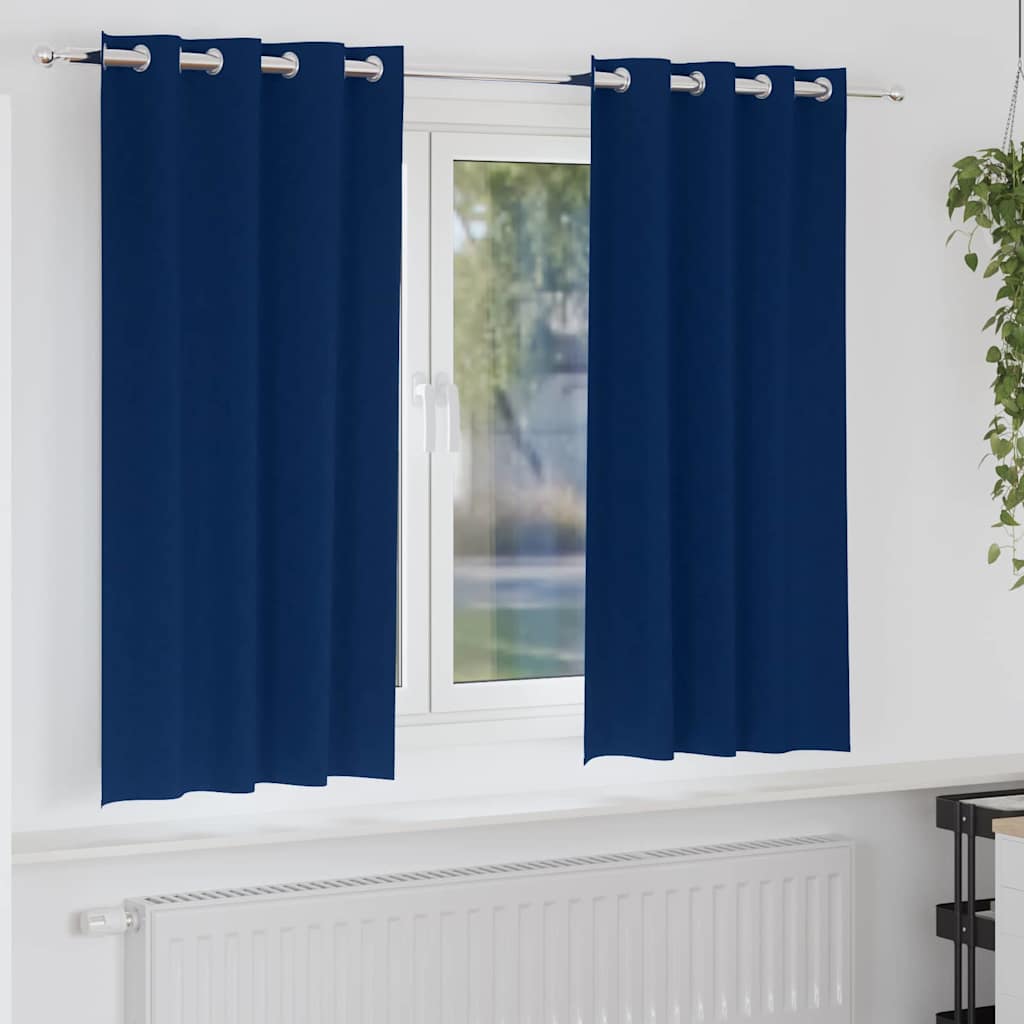 Firany blackout z kółkami 2 pcs Ciemnoniebieski 175 x 140 cm vidaXL