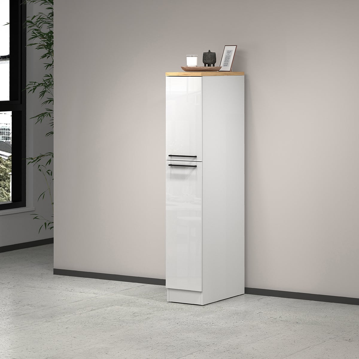 Meuble de cuisine moderne avec 2 tiroirs à épices 30x60x164,5 Trym - 4