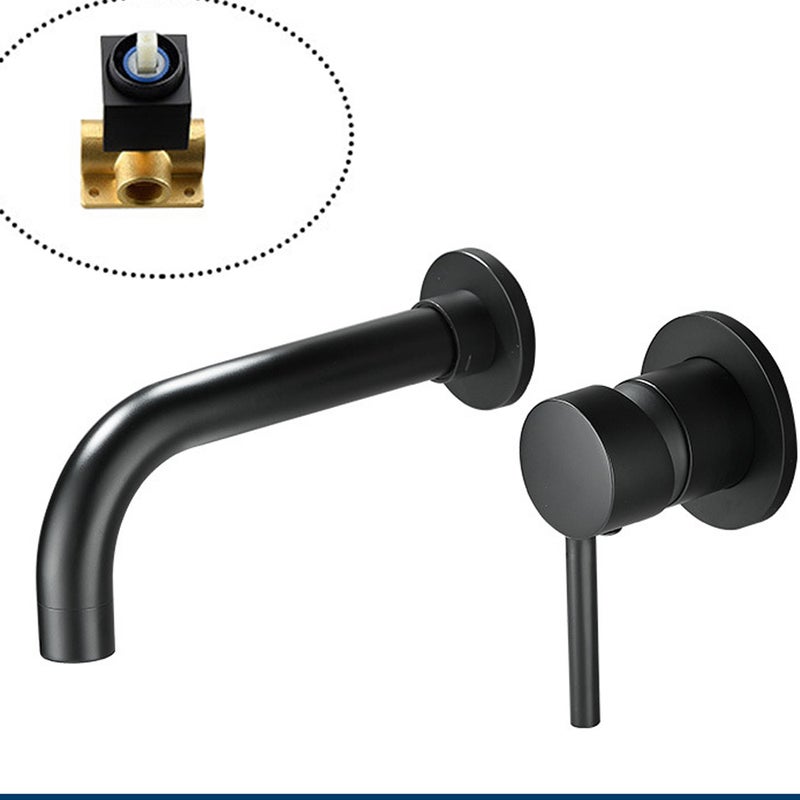 Bateria łazienkowa ścienna, bateria do ciepłej i zimnej wody, bateria umywalkowa, wylewka obrotowa 360°, bateria jednouchwytowa wpuszczana