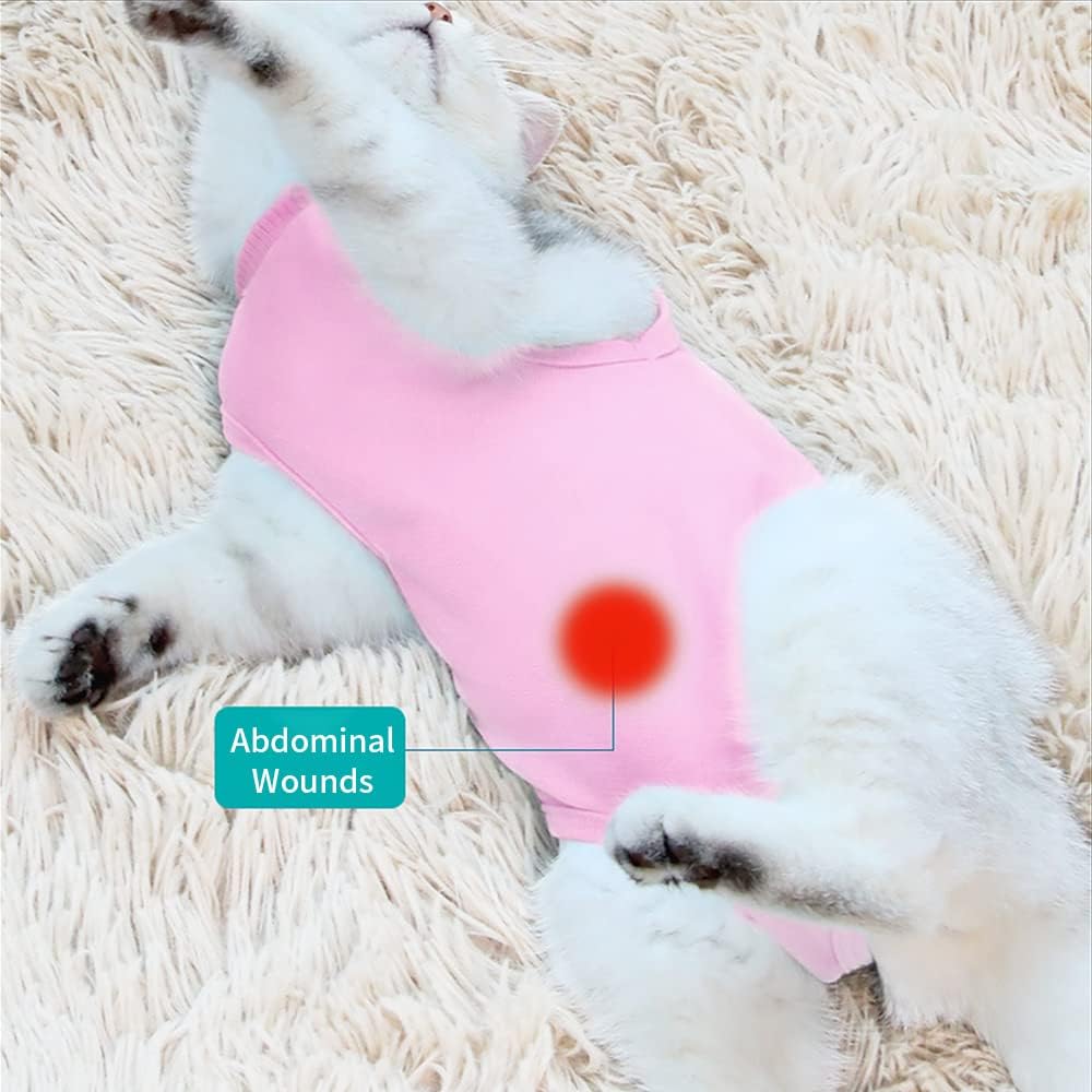 Colete de Recuperação para Cães e Gatos, Adequado para Feridas Abdominais (Rosa, M) - 2