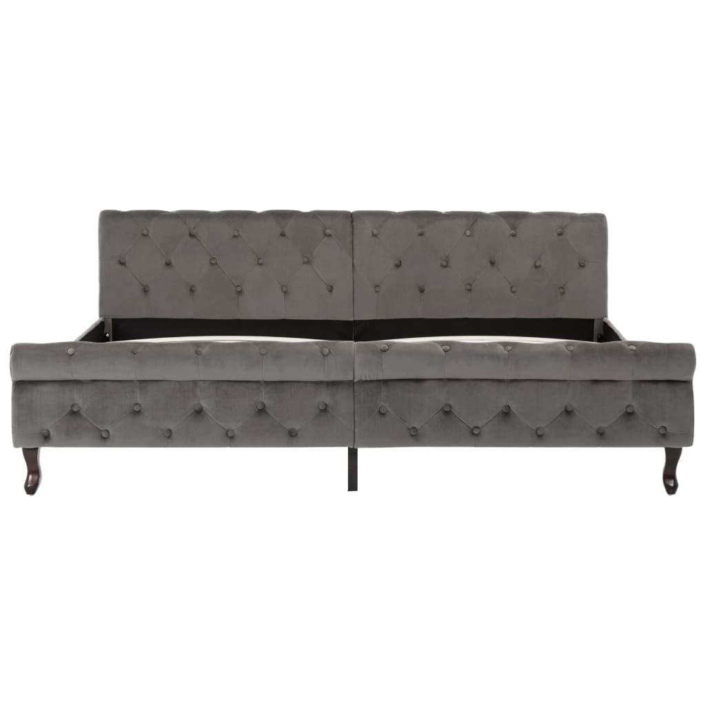Maison Exclusive - Estrutura de cama 200x200 cm veludo cinzento - 8