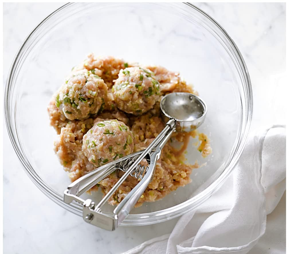 Piazza Cucchiaio Gelato Professionale Acciaio Inox con Porzionatore di Diametro 6 cm - Cucchiaini Gelati e Dolci, Utensili da Cucina con Design Studia - 3