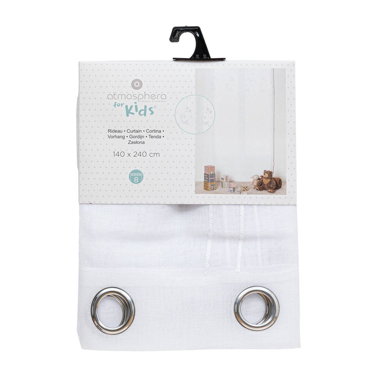 Atmosphera - Tenda a stella ricamata h240cm bianco - 2