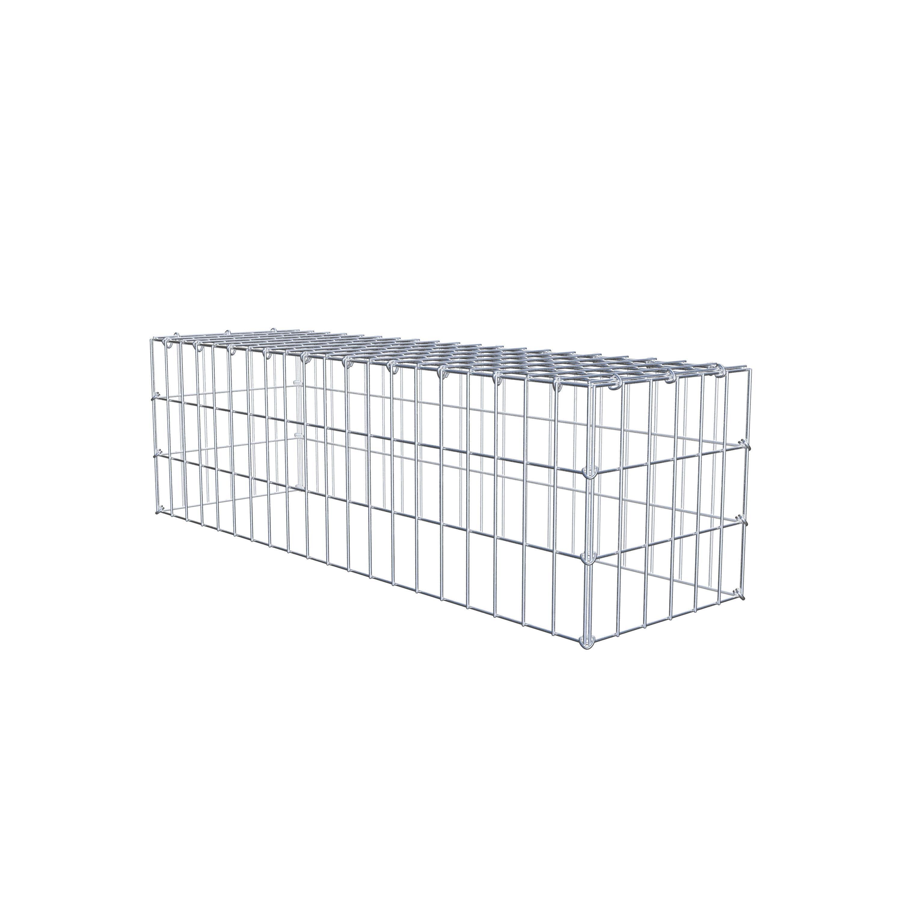 Gavión para apilar en acero galvanizado 100x30x30cm (LxAxP), malla 5 x 10cm, Anillo en C, sin rejilla inferior - 7