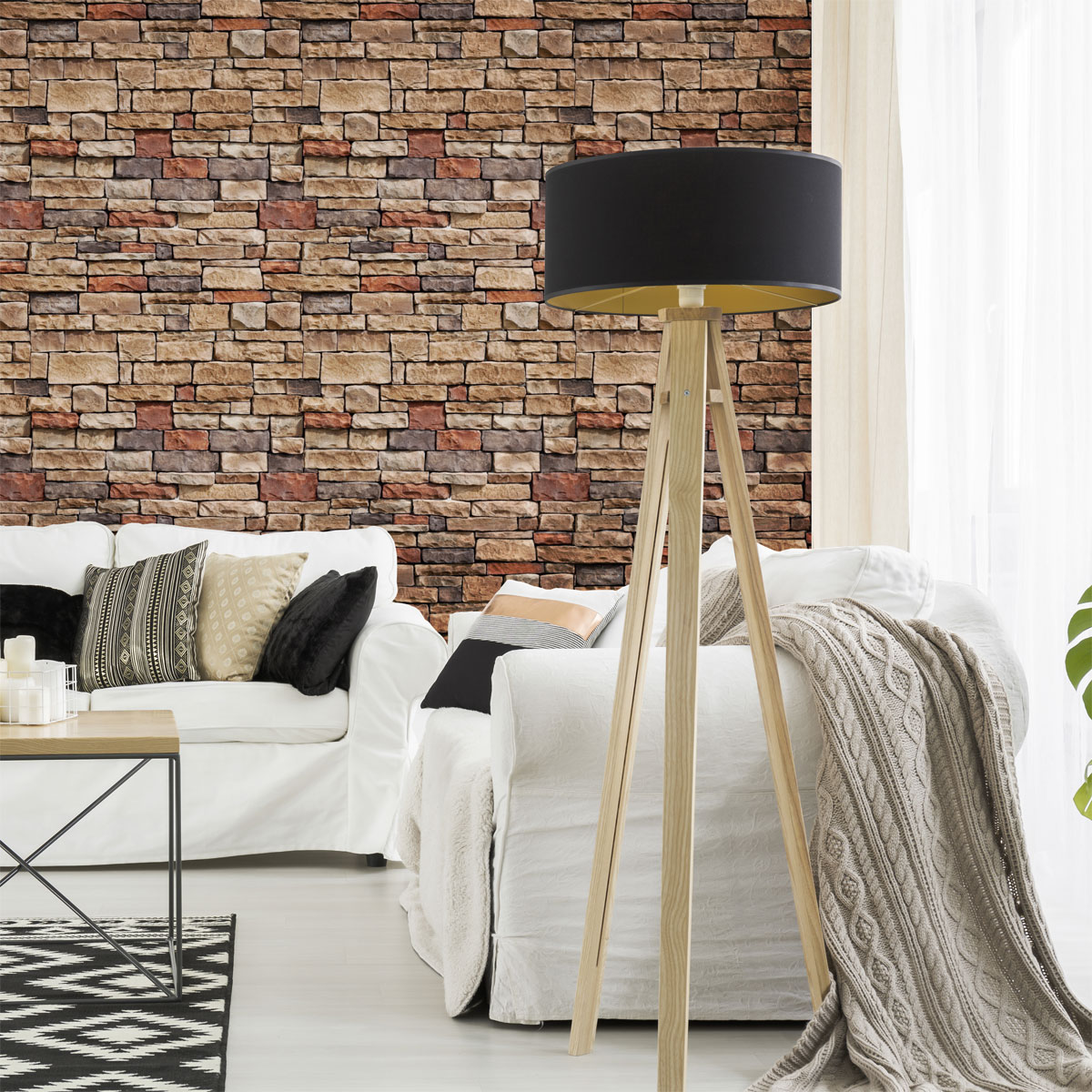 Vinilos material piedras de pilat - adhesivo de pared - revestimiento sticker mural decorativo - 60x60cm