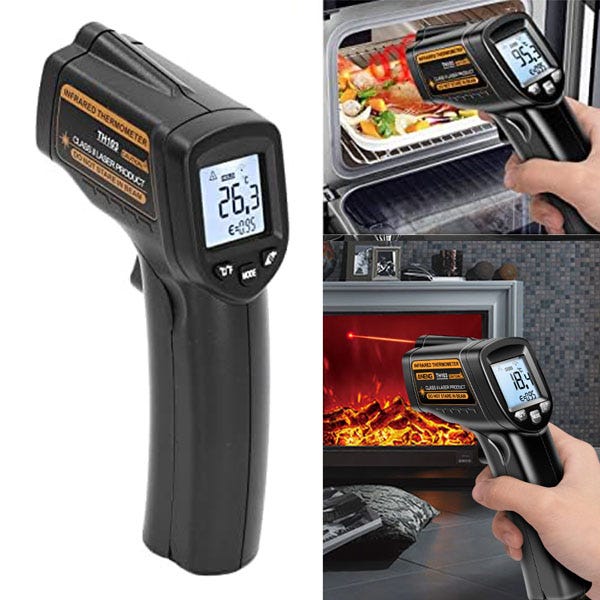 Termómetro infrarrojo, -20°C~380°C, pistola de temperatura del agua y del aceite, instrumento de medición de cocina, sin batería