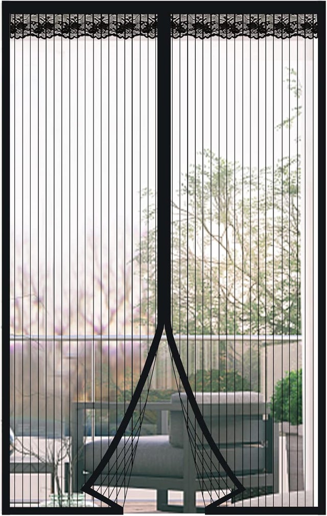 Tenda anti-zanzare magnetica per porta con chiusura magnetica, senza foratura, per portafinestra del balcone (nero, 80 * 200 cm)