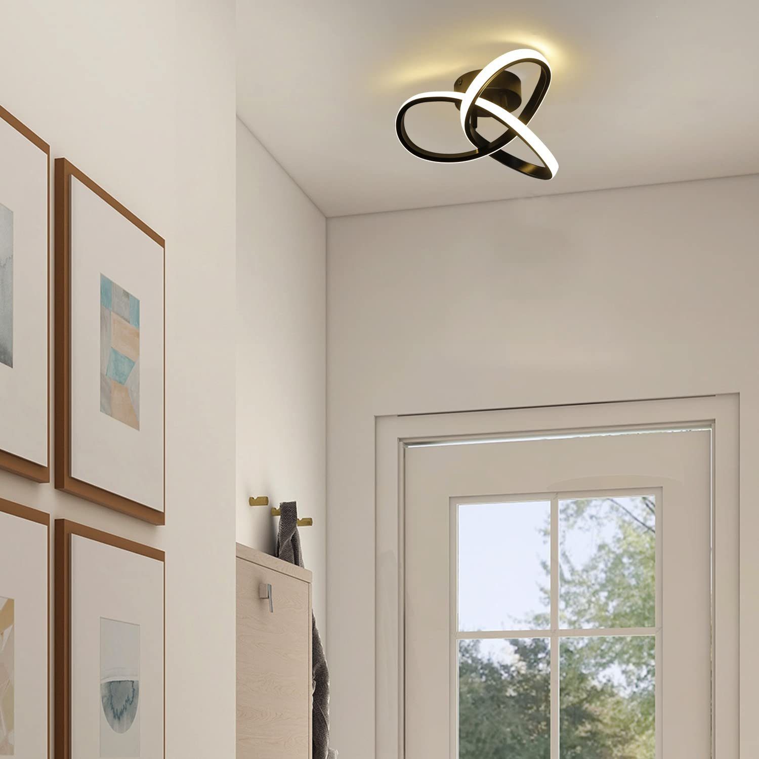 NETTLIFE LED Lampa sufitowa Ciepła biel - 17W, Czarne światło, Mała nowoczesna lampa kuchenna 3000K do pokoju dziecięcego, salonu - 2