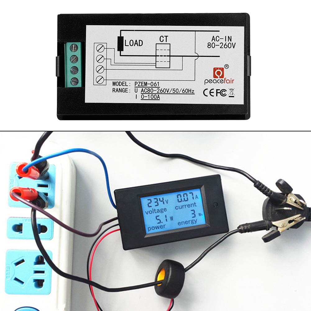 999W DC 0-100V 10A LCD Digale Voltmetro Amperometro Wattmetro Tensione Corrente Misuratore Di Potenza Volt Rivelatore Tester Monor 12V 24V 36V - Foto 4