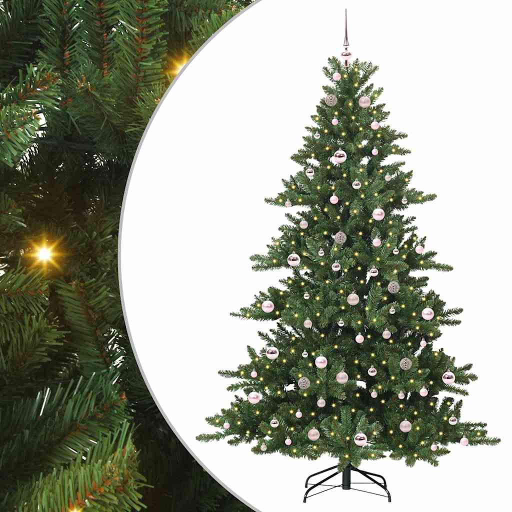 Sztuczna choinka z zawiasami z 300 diodami LED 210 cm PVC