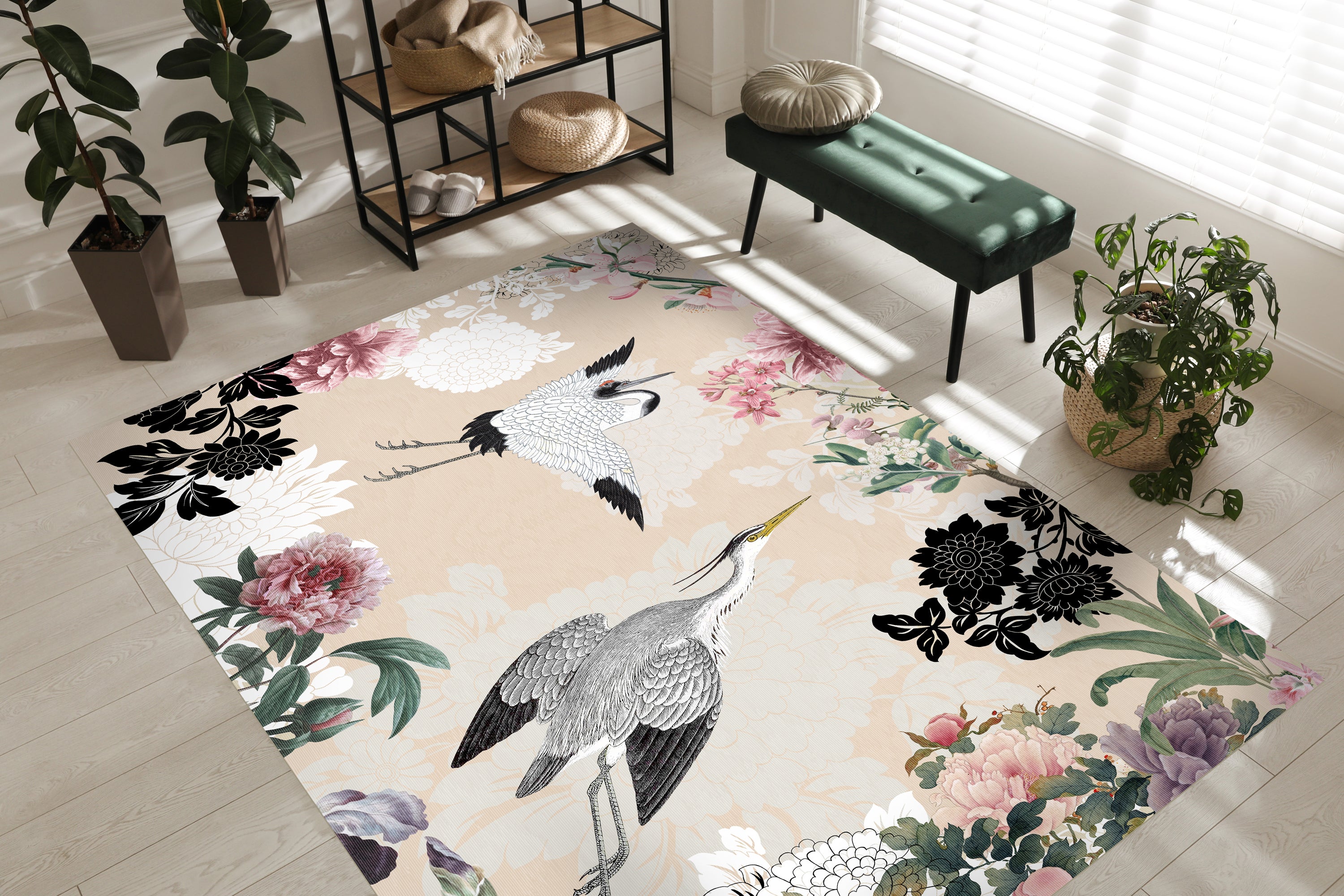 Dywan winylowy Hanami 133x200 cm -PVC antypoślizgowy, winylowy dywan do kuchni lub salonu, zmywalny, styl abstrakcyjny