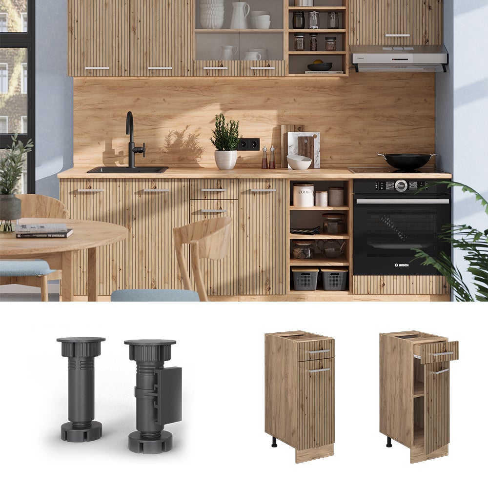 Vicco Meuble cuisine R-Line, Chêne Artisan, 30cm sans PT - 2