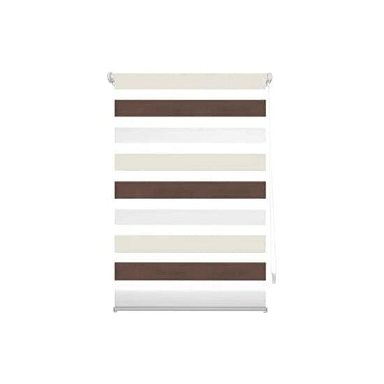Blindecor | estor enrollable easyfix sin herramientas - medida estor: 92x180- medida tela estor: 89x175 - estor marrón - crema