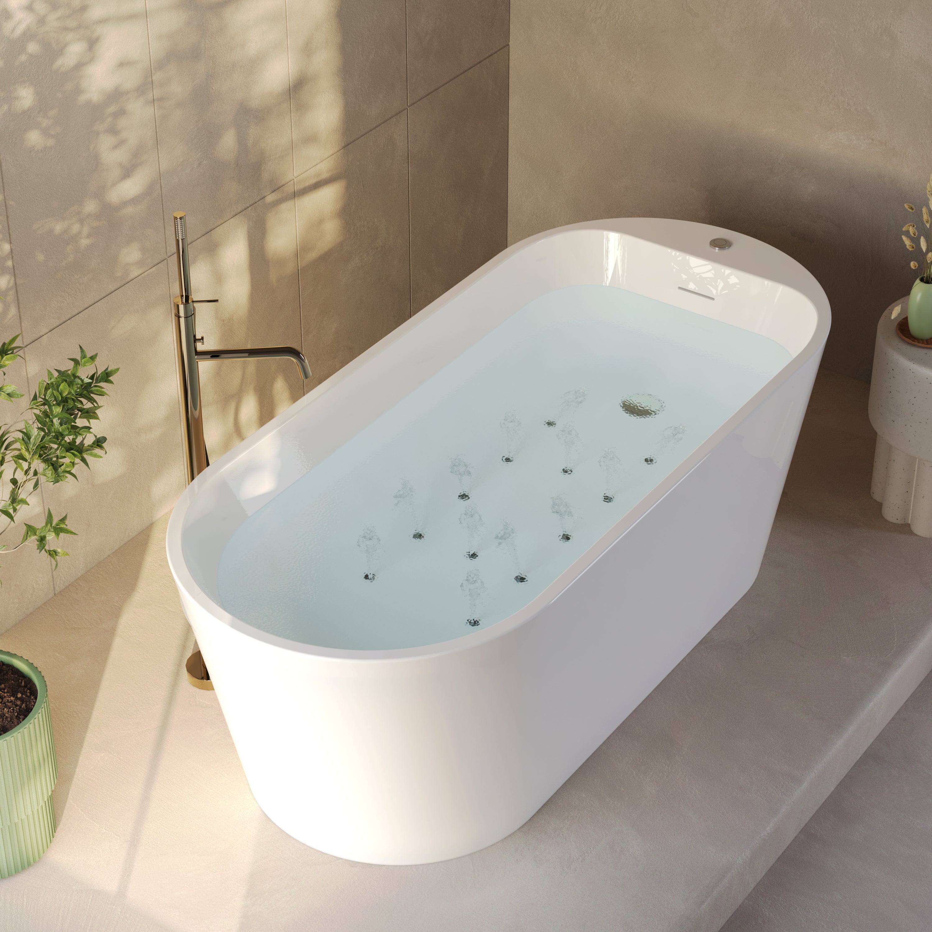 METROPOLE - Baignoire Balnéo VELORA L. 170x80cm, blanc - 3