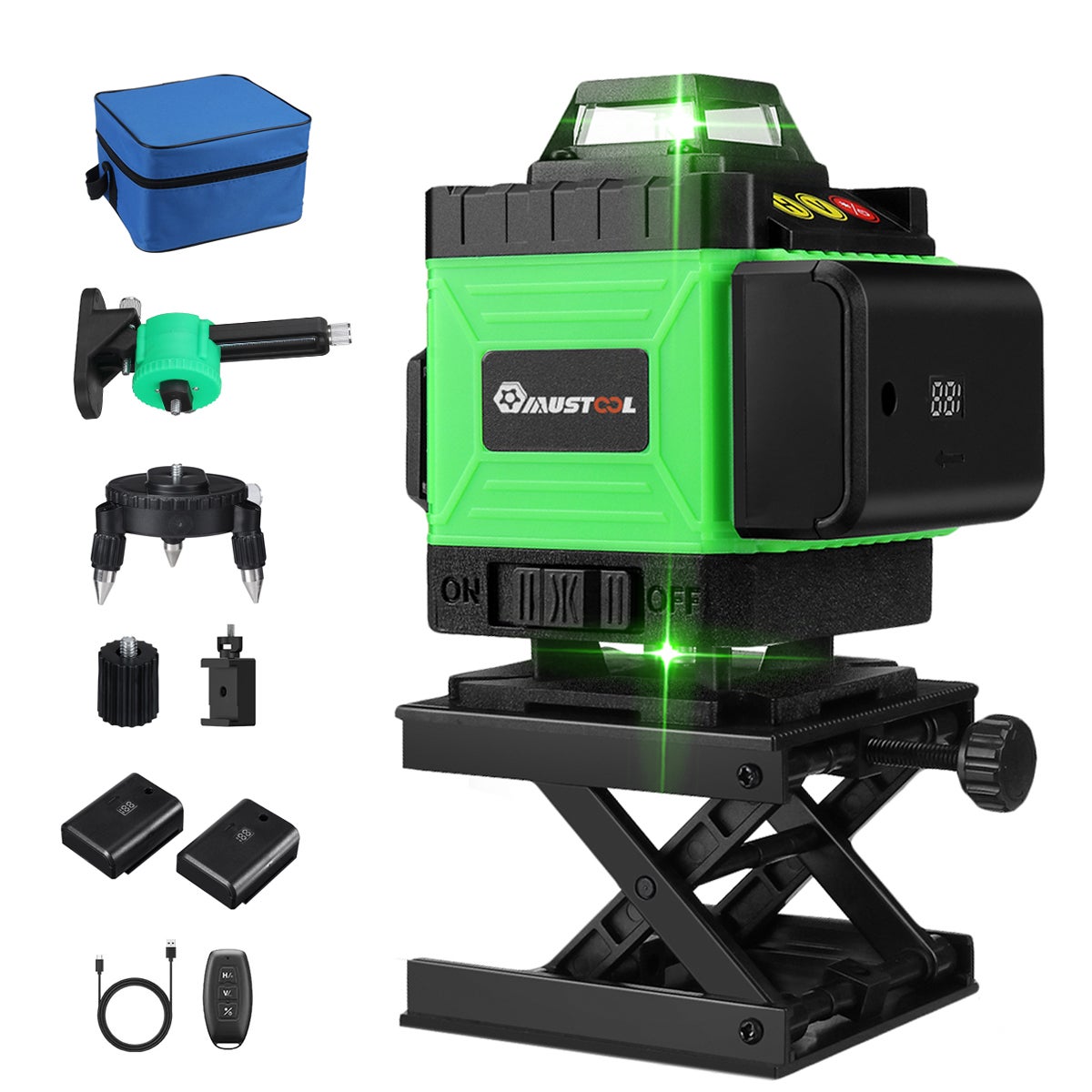 Niveau Laser Vert 16 Lignes – Avec Batteries Et Télécommande – Pour Pro Et Bricoleurs