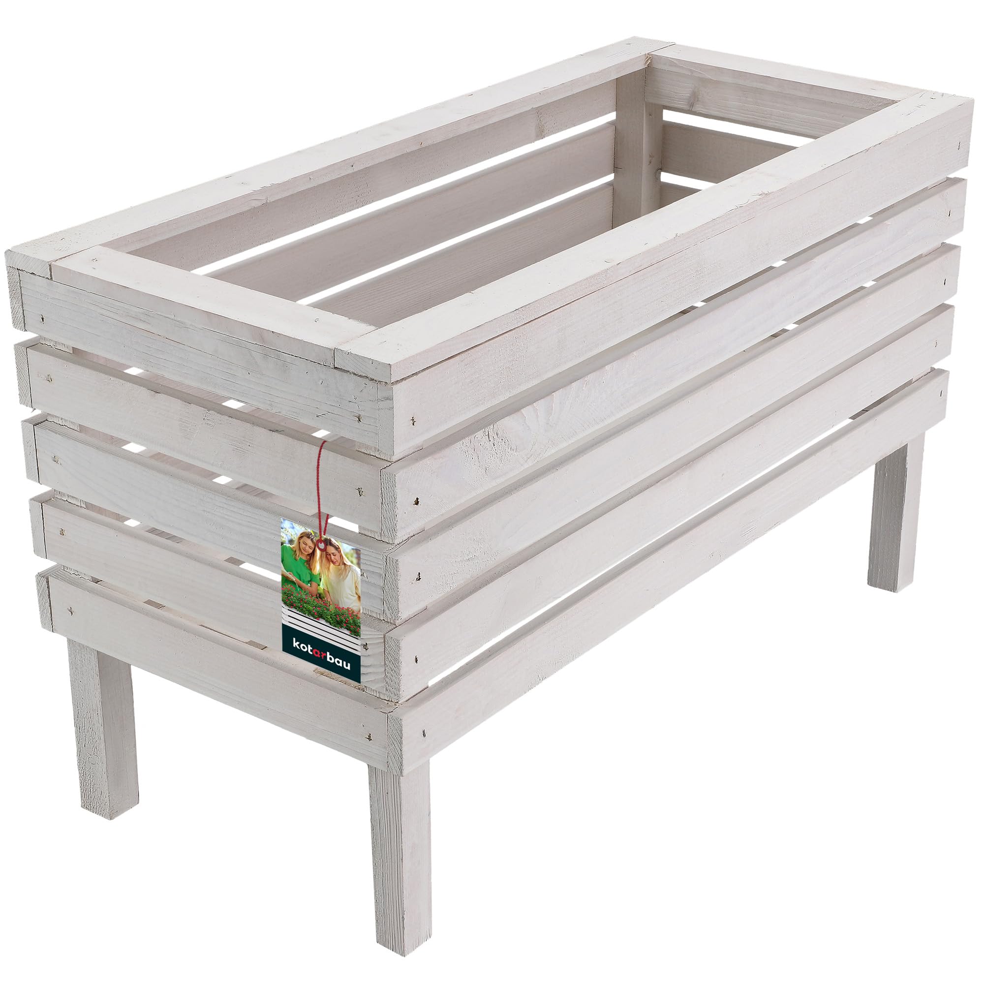 Skrzynka 64cm kwietnik drewniany donica doniczka ogrodowa na kwiaty rośliny - KOTARBAU