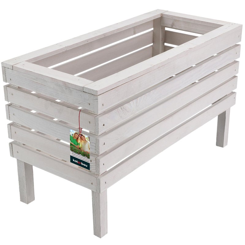 Skrzynka 64cm kwietnik drewniany donica doniczka ogrodowa na kwiaty rośliny - KOTARBAU
