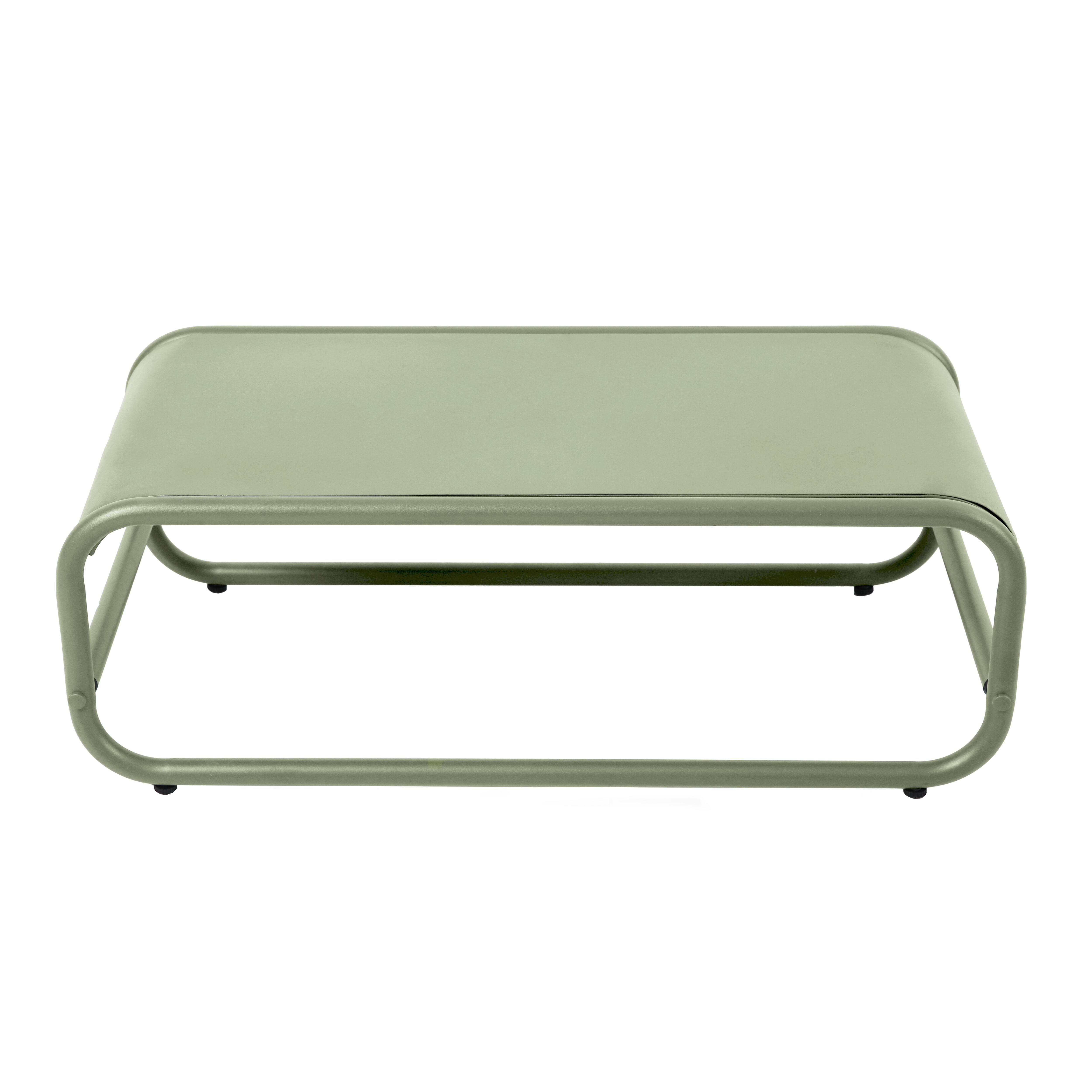 Table basse de jardin en métal 85x40x30 cm vert cactus, Mixi - Oviala - 5